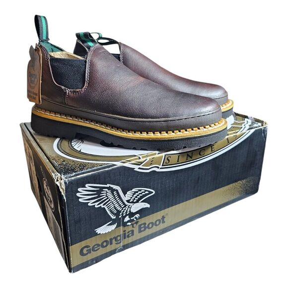 GEORGIA GIANT ROMEO Men's WORK BOOTS GR262 Dark Brown New In Box - Picture 1 of 11
